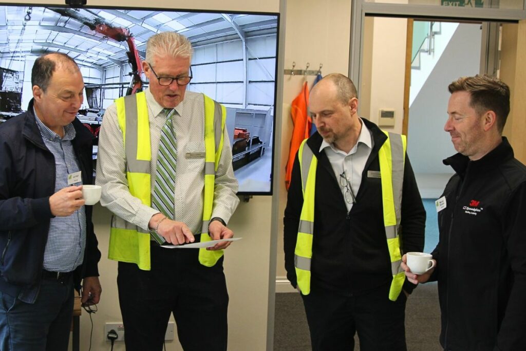 Steve Larkins wrightform with customers on open day April 2024